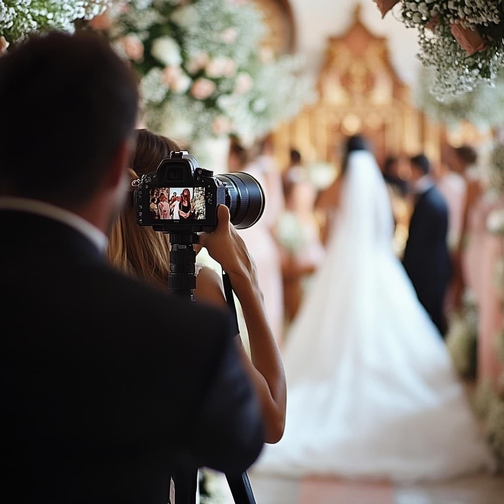 Photographe de mariage capturant la cérémonie